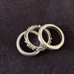 Lois hill, sterling, silver, three-piece ring set!